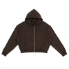 Mandrill Cropped Fleece Zip Boxy Hoodie