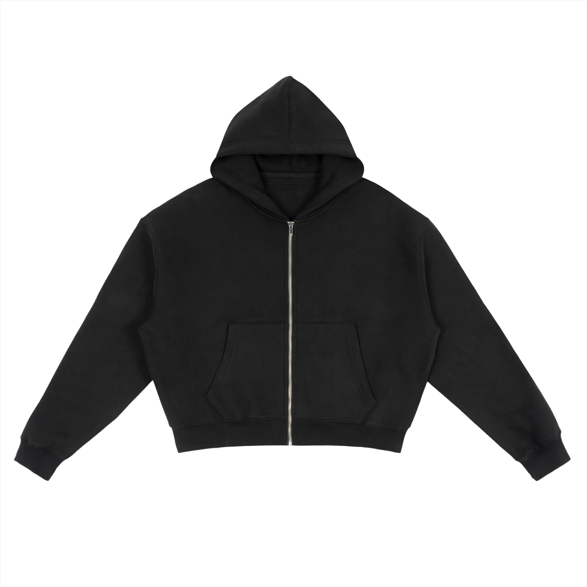 Mandrill Cropped Fleece Zip Boxy Hoodie