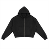 Mandrill Cropped Fleece Zip Boxy Hoodie