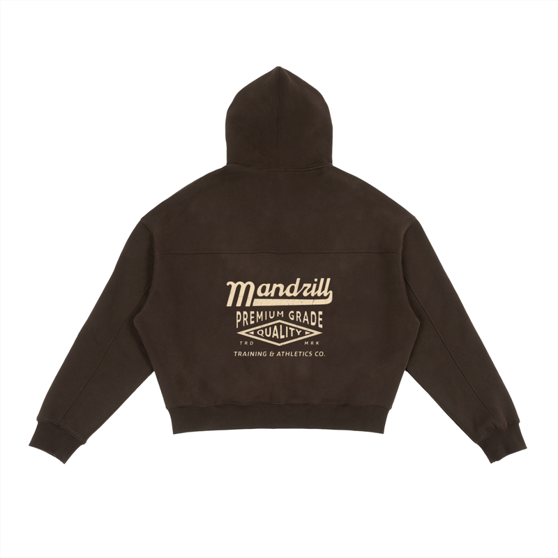 Mandrill Cropped Fleece Zip Boxy Hoodie